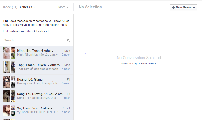 Loại bỏ các tin nhắc rác, spam trên Facebook
