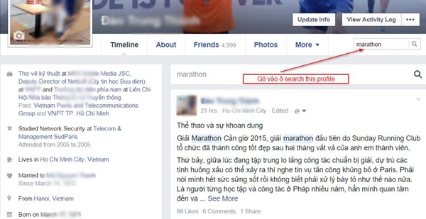 Tính năng tìm kiếm này đã xuất hiện trên một số tài khoản Facebook Việt Nam
