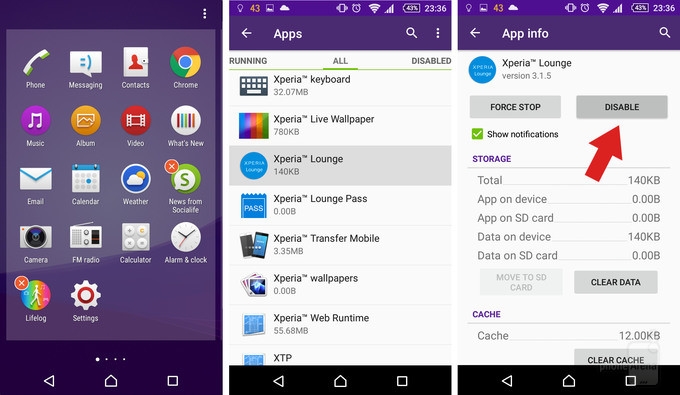 Dọn dẹp ứng dụng trên Z5
