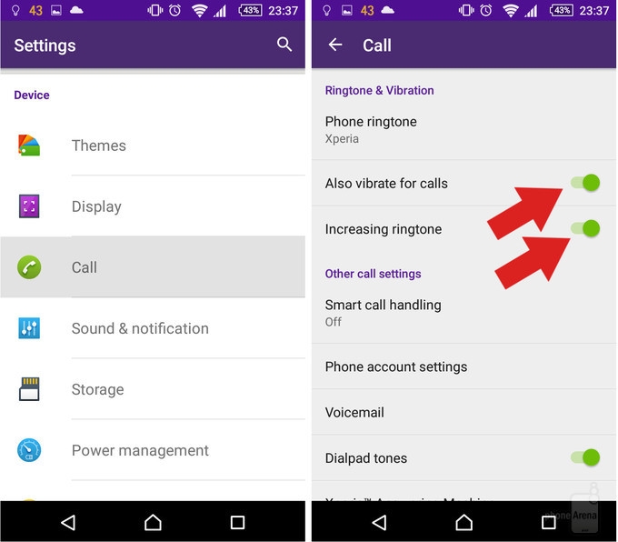 Cài đặt âm lượng nhạc chuông tăng dần