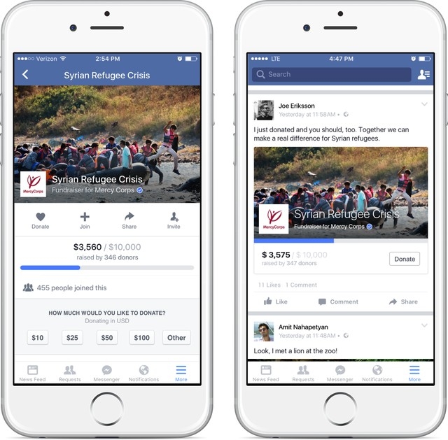 Facebook thử nghiệm tính năng từ thiện