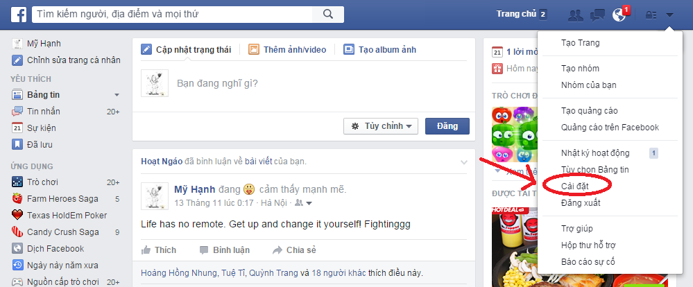 Đầu tiên, vào phần Setting - Cài đặt