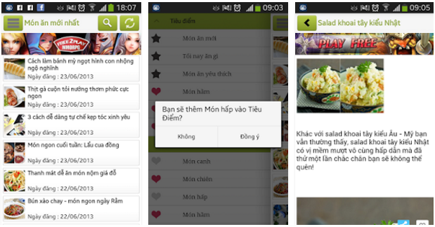 Ứng dụng công thức nấu ăn ngon