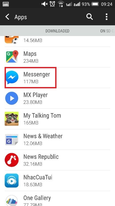 Chọn Messenger