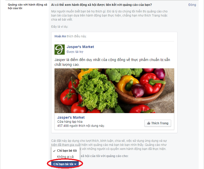 Quảng cáo với hành động xã hội của tôi