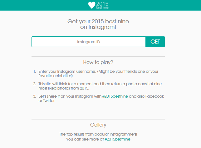 Tổng hợp 9 tấm ảnh đẹp nhất trên Instagram với 2015bestnine