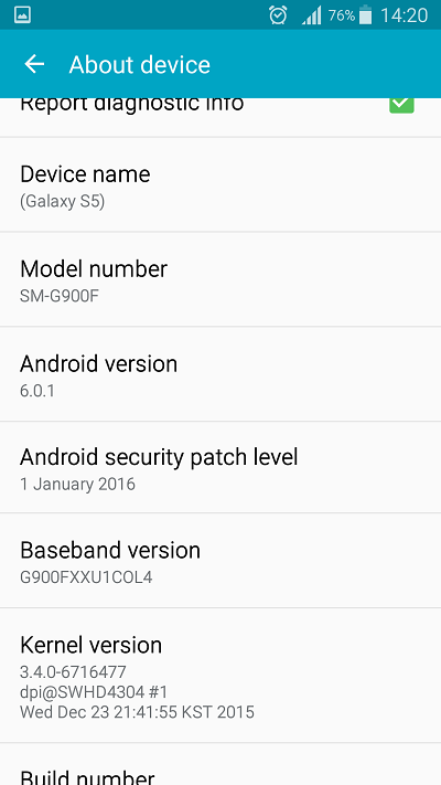 Samsung Galaxy S5 bất ngờ được cập nhật Android 6.0.1 beta 14