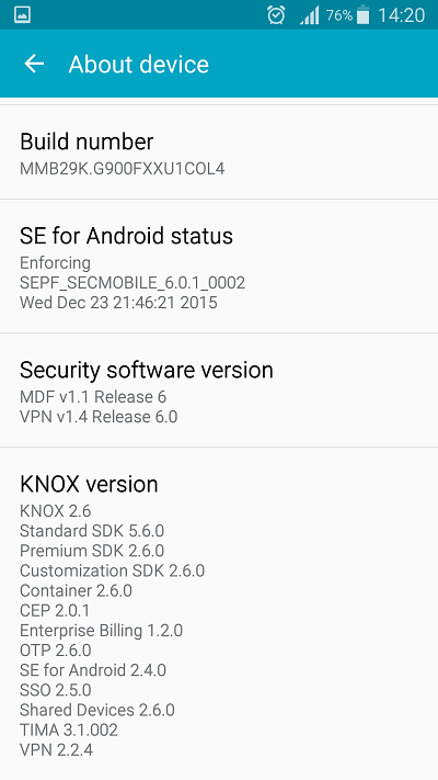 Samsung Galaxy S5 bất ngờ được cập nhật Android 6.0.1 beta 15