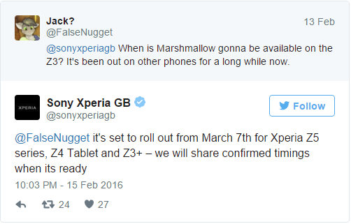 Android 6.0 sẽ “cập bến” Xperia Z3, Z5 và Z4 Tablet từ ngày 7 tháng 3 1