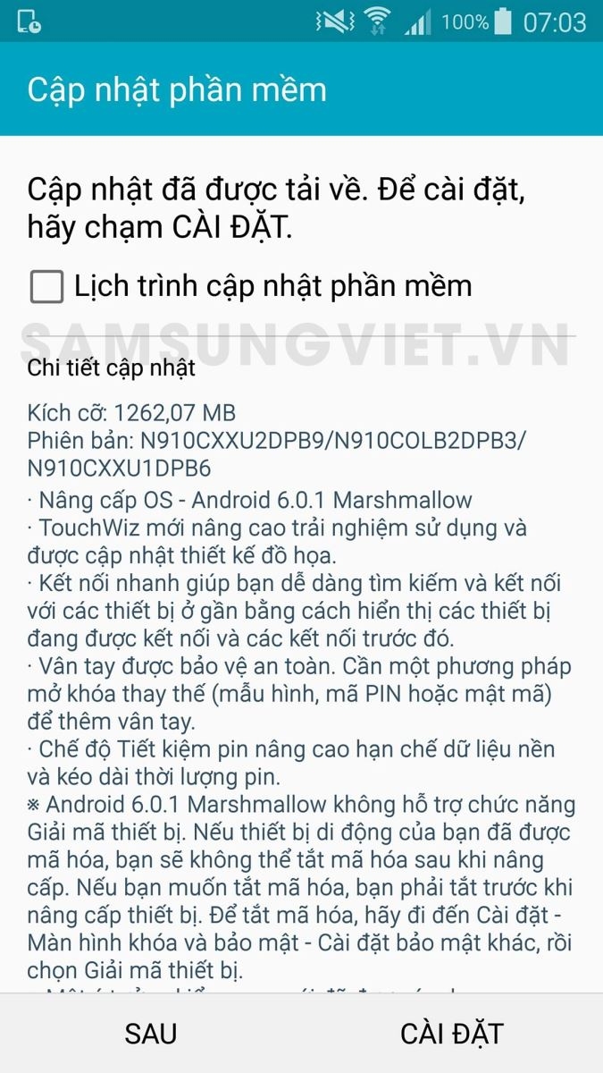 Bất ngờ khi Galaxy Note 4 được cập nhật Android 6.0.1