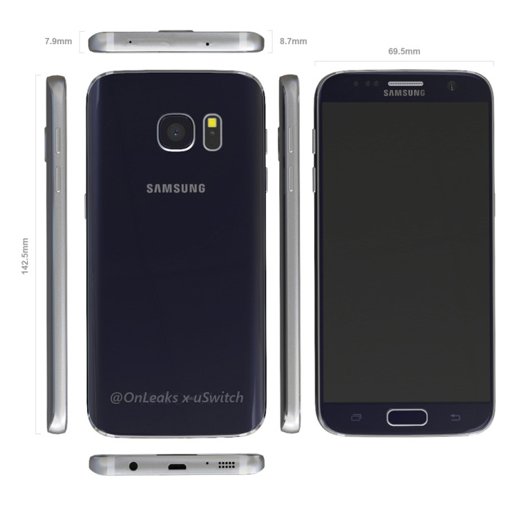 Rò rỉ ảnh render Galaxy S7 với thiết kế dày hơn Galaxy S6 9