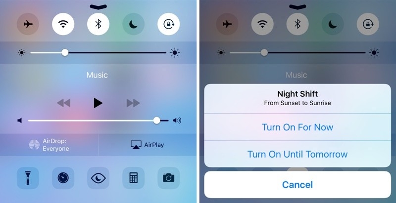 Ra mắt bản iOS 9.3 beta 2 Apple bổ sung nút Night Shift vào Control Center