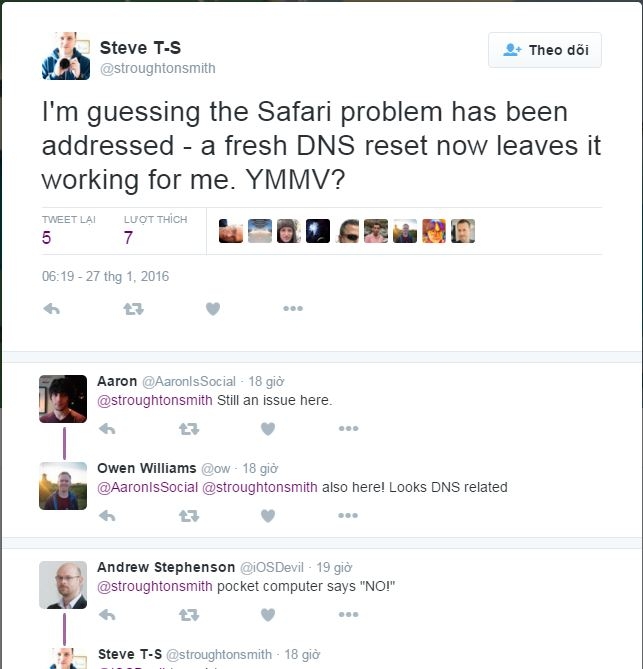 Apple đã khắc phục hiện tượng crashing Safari trên iOS và OS X