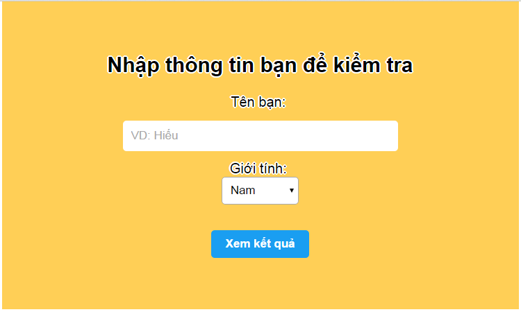 Nhập thông tin vào ứng dụng Be Like Me! Hãy Như Tôi!