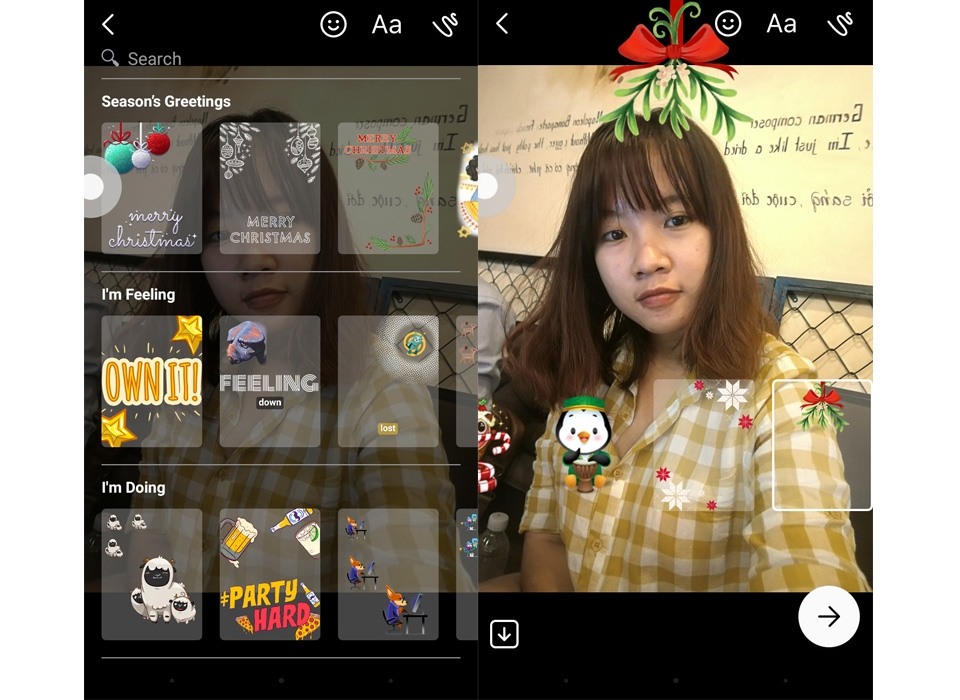 Chụp ảnh giáng sinh bằng tính năng Facebook Messenger