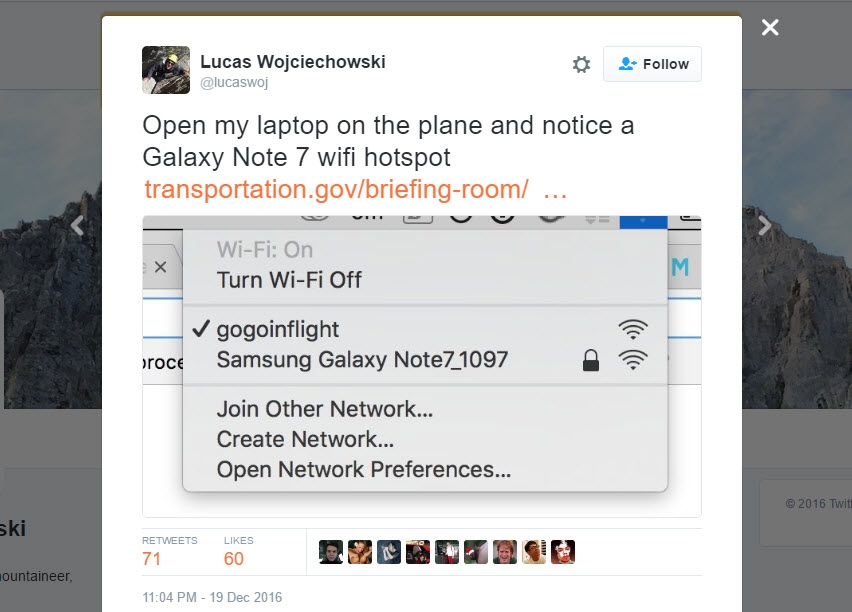 Phát hiện điểm phát wifi tên Galaxy Note 7 Phát hiện điểm phát wifi tên Galaxy Note 7