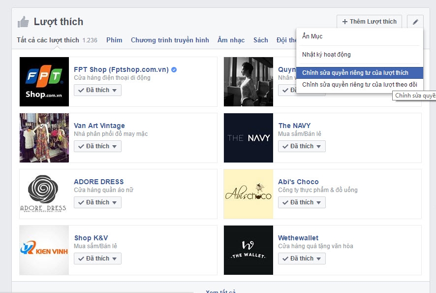 Ân hoạt động thích trang Fanpage trên facebook Ân hoạt động thích trang Fanpage trên facebook