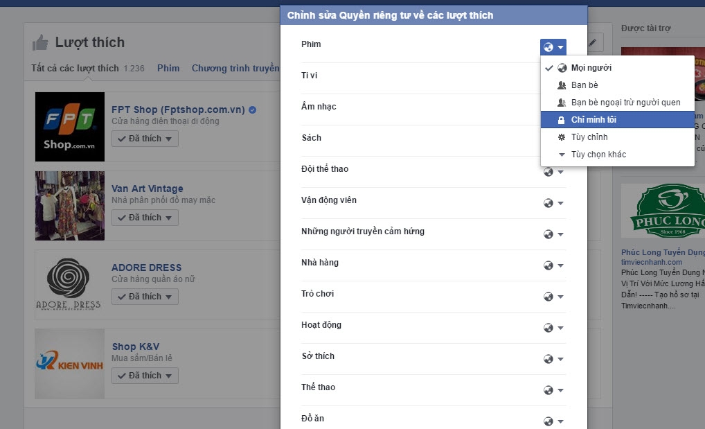 Ân hoạt động thích trang Fanpage trên facebook Ân hoạt động thích trang Fanpage trên facebook