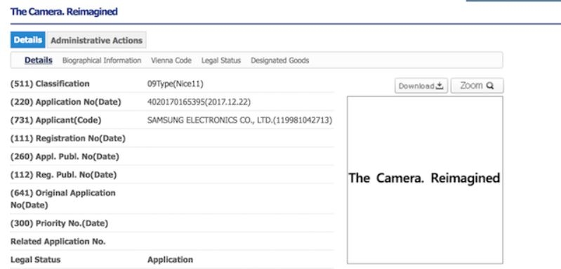 Hé lộ tên gọi camera dùng trên Galaxy S9 1