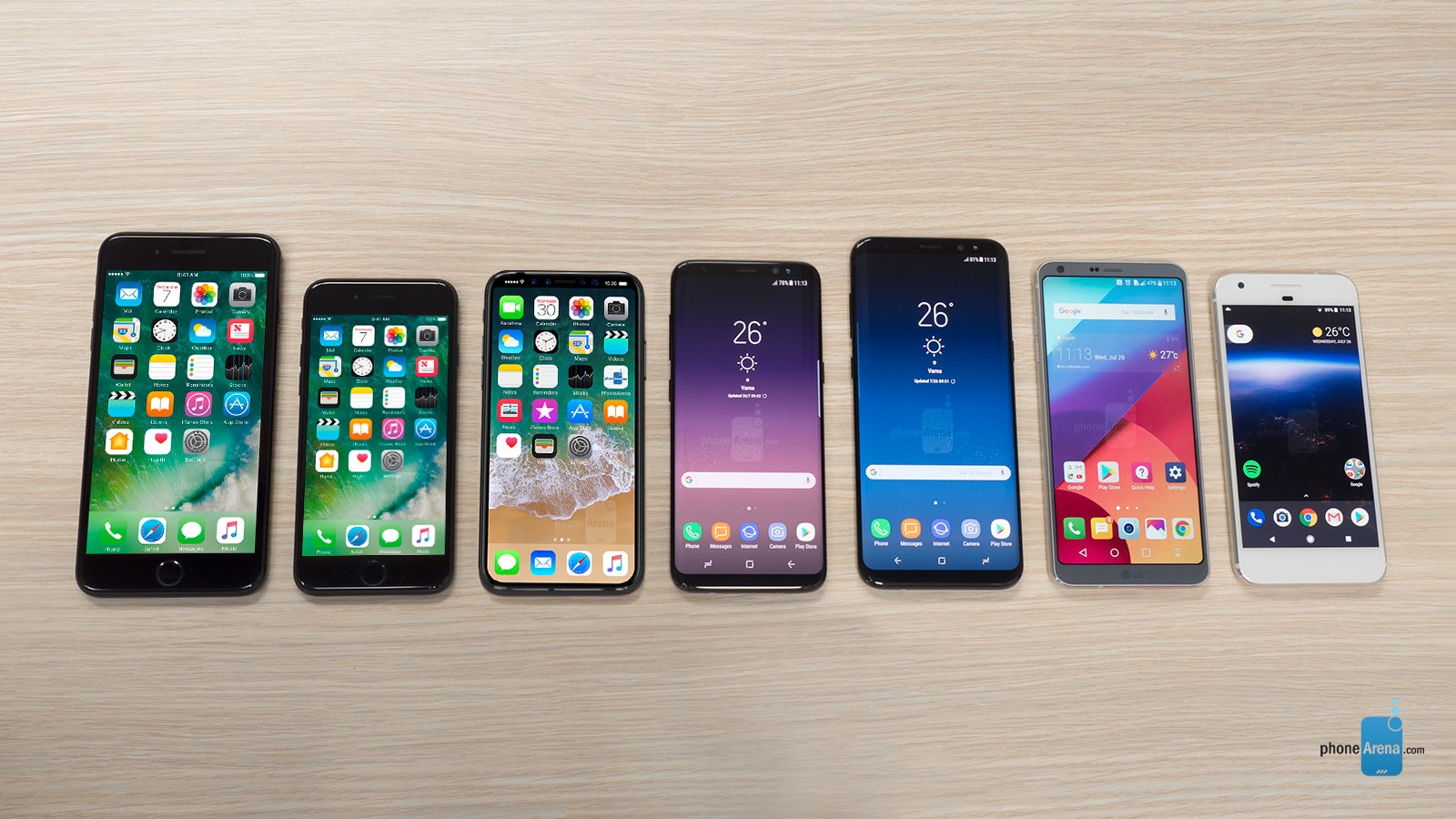iPhone 8 hiện nguyên hình, đọ dáng với iPhone 7, Galaxy S8 và LG G6 733