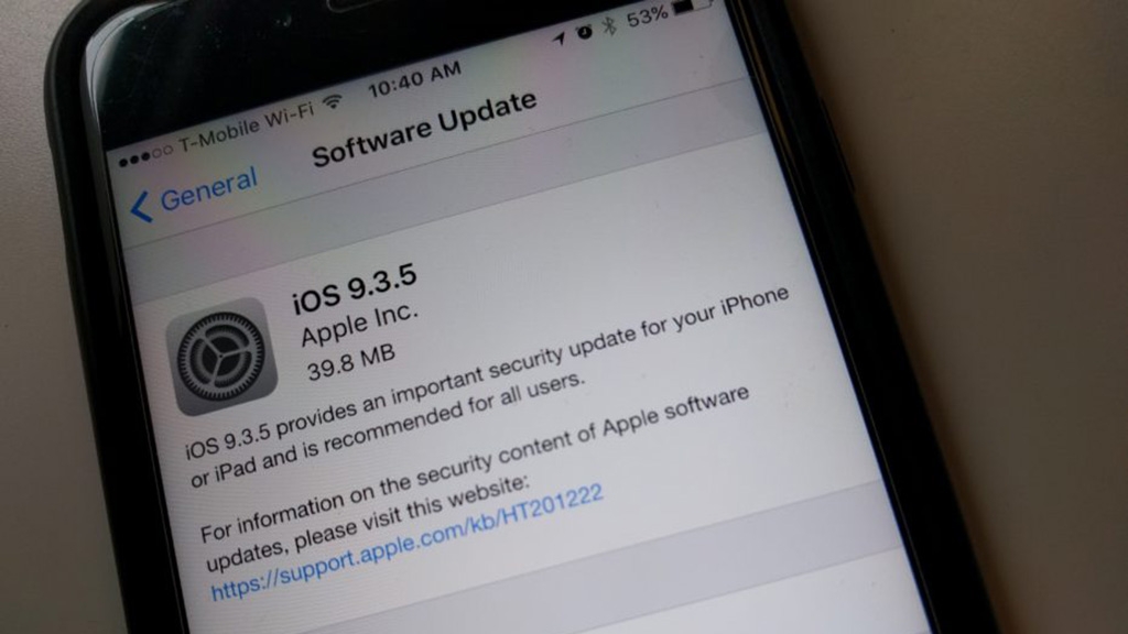 Apple vừa tung ra bản cập nhật iOS 9.3.5 để vá lỗi bảo mật 1