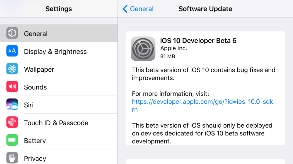 Apple chính thức phát hành iOS 10 beta 6