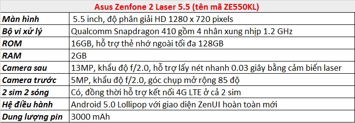 Trên tay Asus Zenfone 2 Laser 5.5