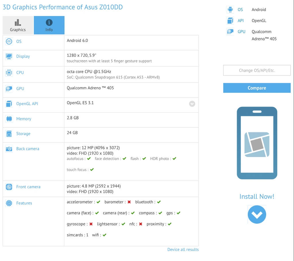 Rò rỉ cấu hình Asus ZenFone 3 Chip Snapdragon 650 Ram 3GB