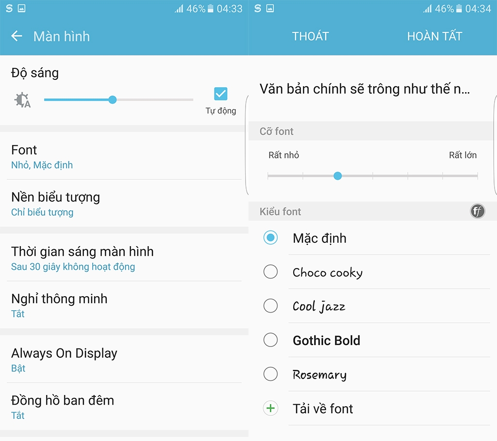 cách đổi font chữ trên Galaxy S7/S7 edge