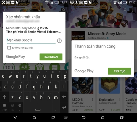 Hướng dẫn mua ứng dụng Android bằng tài khoản Viettel Hướng dẫn mua ứng dụng Android bằng tài khoản Viettel