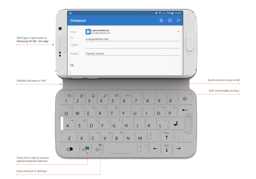 SlimType - Cover tích hợp bàn phím cho Galaxy S6
