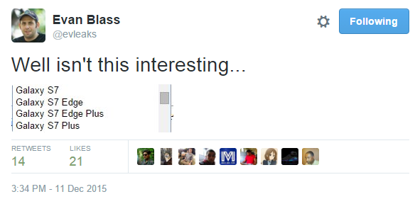 Samsung sẽ sớm phát hành Galaxy S7, S7 Edge kèm 2 phiên bản Plus