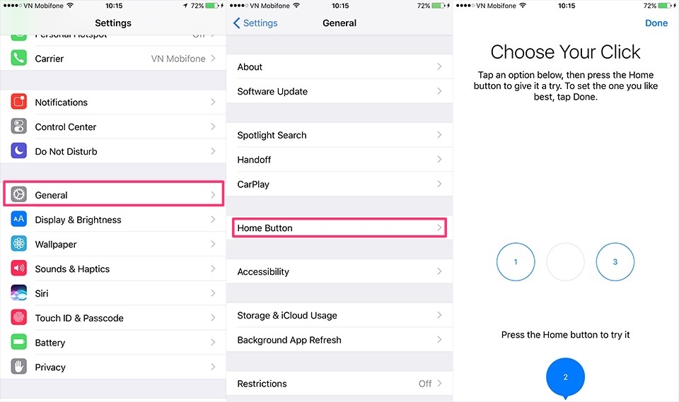 Nút Home cảm ứng lực chạm trên iPhone 7