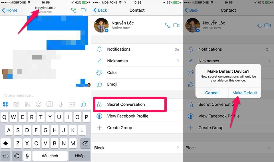 Facebook Messenger có thể gửi tin nhắn mã hóa tự hủy