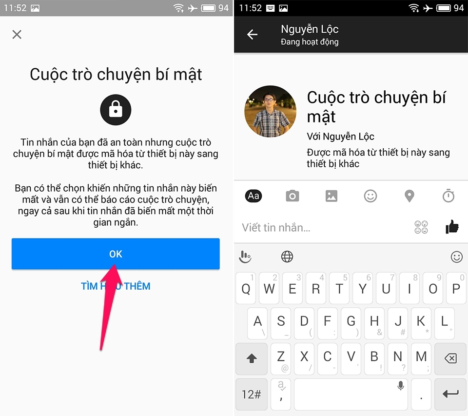 Facebook Messenger có thể gửi tin nhắn mã hóa tự hủy