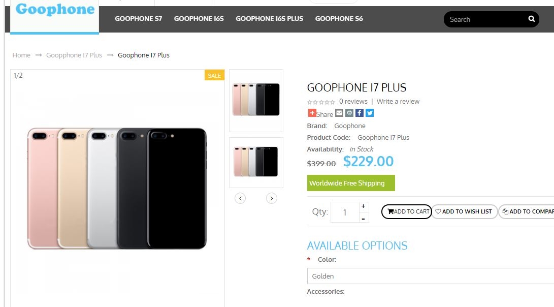 Xuất hiện iPhone 7 Plus hàng nhái