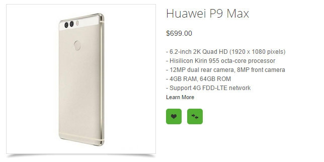 Rò rỉ thêm thông số và giá bán Huawei P9, P9 Max và P9 Lite
