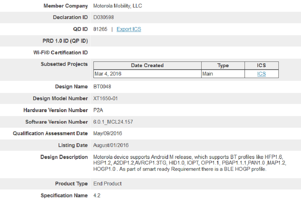 Moto Z Play được TENAA và Bluetooth SIG chứng nhận Moto Z Play được TENAA và Bluetooth SIG chứng nhận