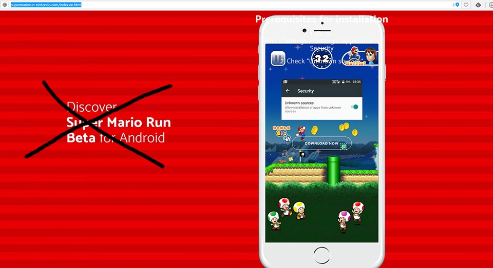 Android: Chỉ cài đặt được Super Mario Run từ CH Play