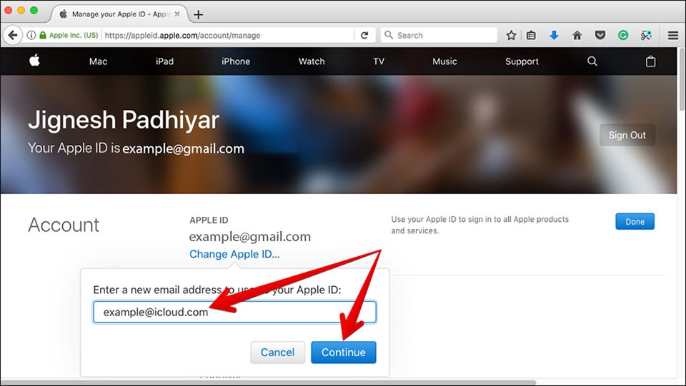 Thay đổi Apple ID từ bên thứ ba sang mail Apple Thay đổi Apple ID từ bên thứ ba sang mail Apple