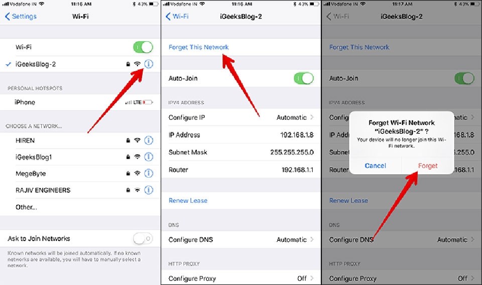 Sửa lỗi Wi-Fi không hoạt động trên iPhone, iPad Sửa lỗi Wi-Fi không hoạt động trên iPhone, iPad