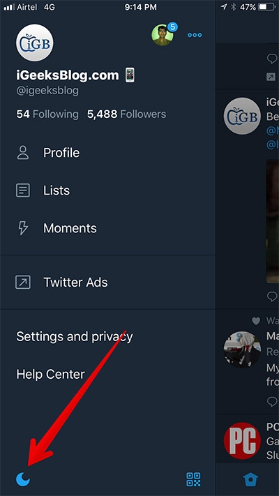 Kích hoạt chế độ Night Mode cho Twitter trên iPhone Kích hoạt chế độ Night Mode cho Twitter trên iPhone