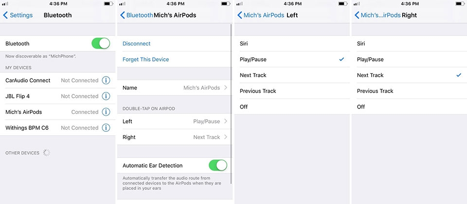 Hướng dẫn tùy chỉnh AirPod trên iPhone với iOS 11