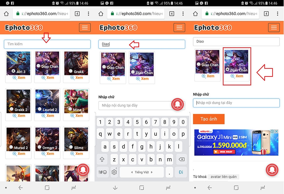 Tạo hình nền Liên Quân Mobile theo tên cho smartphone