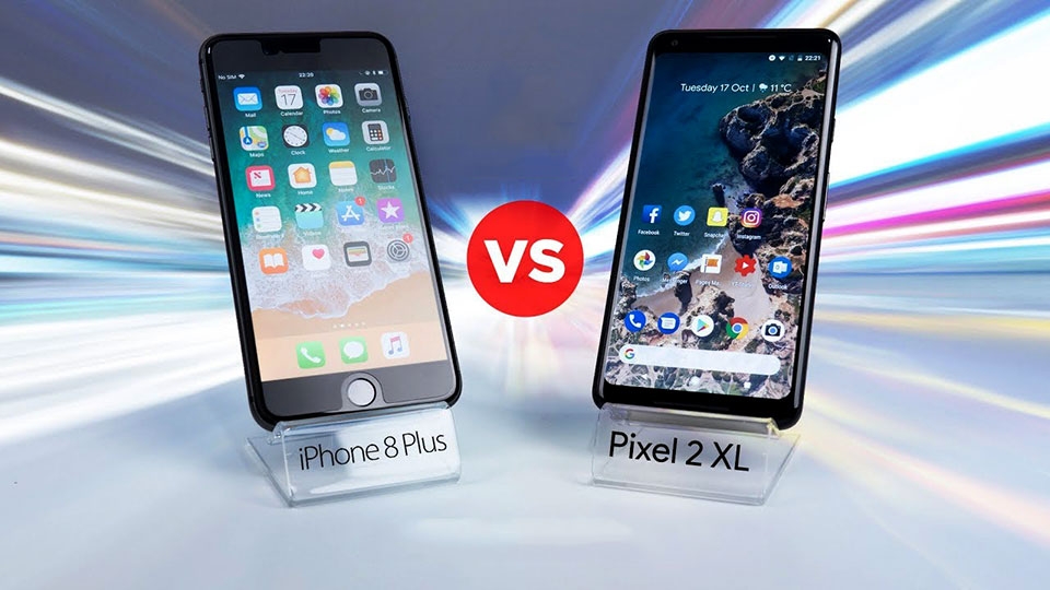 Đọ độ bền của iPhone 8 Plus vs Pixel 2 XL