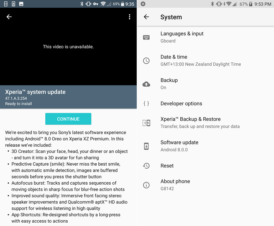 Sony Xperia XZ Premium bắt đầu cập nhật Android Oreo