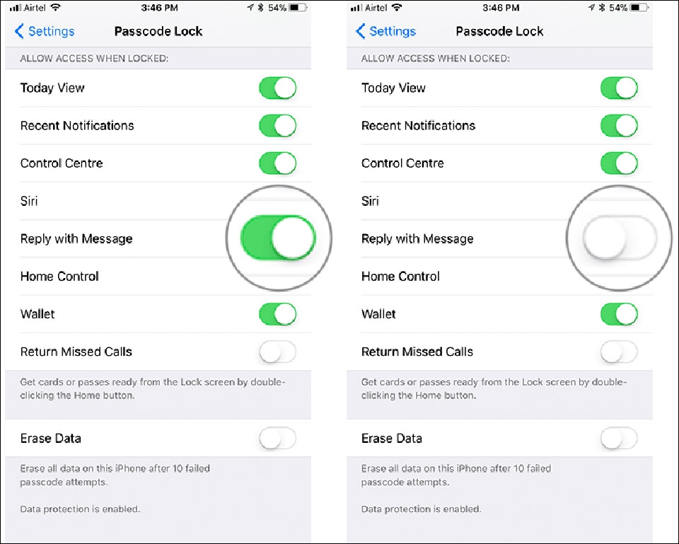 Tắt trả lời nhanh ngoài màn hình khóa iPhone, iPad