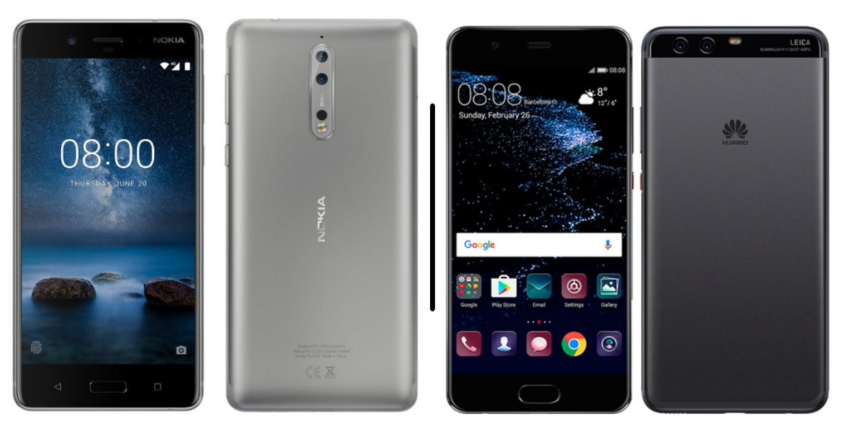 Nokia 8 vs Huawei P10 Nokia 8 vs Huawei P10