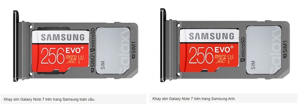 Samsung Galaxy Note 7 sẽ có phiên bản 2 SIM