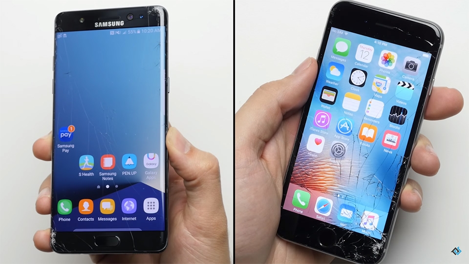 Samsung Galaxy Note 7 vs iPhone 6s: Ai bền hơn?